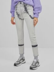 Акція на Джинси Slim Fit жіночі Bershka XAZ303313OKLV 32 Світло-сірі у візерунки від Rozetka