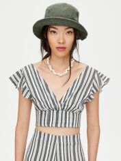 Акція на Топ жіночий Pull & Bear XAZ295489UUJF S Білий із сірим від Rozetka