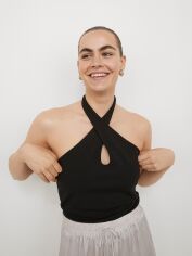 Акція на Топ жіночий H&M XAZ324207CEXM L Чорний від Rozetka