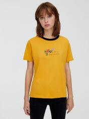 Акція на Футболка Pull & Bear XAZ278989VRZP XS Жовта з чорним від Rozetka