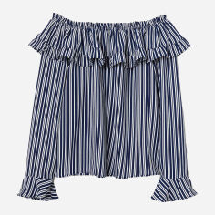 Акція на Блузка жіноча H&M XAZ129568QHZZ 36 Синя з білим від Rozetka