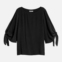 Акція на Блузка жіноча H&M XAZ127038IDAP 36 Чорна від Rozetka