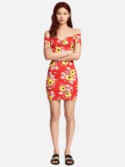 Акція на Плаття коротке осіннє жіноче H&M XAZ069345RSAC 42 Червоне від Rozetka