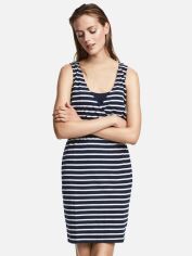 Акція на Сукня коротка літня жіноча H&M Mama XAZ127840HUXM XS Темно-синя з білим від Rozetka