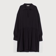 Акція на Сукня-сорочка міді осіння жіноча H&M XAZ309568IJGB XS Чорна від Rozetka