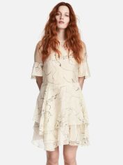 Акція на Сукня коротка літня жіноча H&M XAZ173108UHZA 34 Бежева з чорним від Rozetka