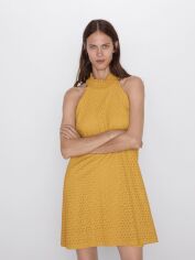 Акція на Плаття коротке літнє жіноче Zara XAZ239795SPDM L Гірчичне від Rozetka