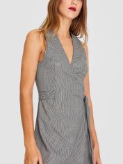 Акція на Плаття на запах коротке літнє жіноче Stradivarius XAZ231887ZILD M Чорне з білим від Rozetka