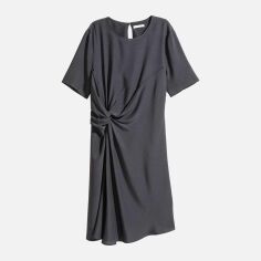 Акція на Плаття коротке літнє жіноче H&M XAZ163399PAIE 38 Темно-сіре від Rozetka