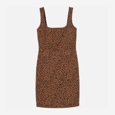Акція на Сукня коротка літня жіноча H&M XAZ208814MANN S Темно-коричнева з чорним від Rozetka
