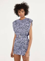 Акція на Плаття-футболка коротке літнє жіноче Bershka XAZ262811XPKV M Блакитне з чорним від Rozetka