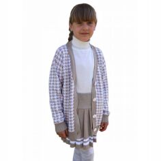 Акція на Кардиган для девочки Лапки Art Knit бежевый 152-158 від Podushka