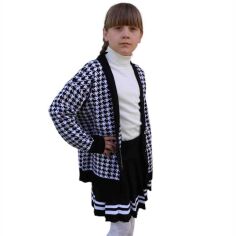 Акція на Кардиган для девочки Лапки Art Knit черный 128-134 від Podushka