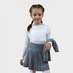 Акція на Юбка детская Герда с люрексом Art Knit серый меланж 140-146 від Podushka