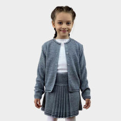 Акція на Кофта для девочки Герда с люрексом Art Knit серый 128-134 від Podushka