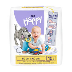 Акція на Одноразові гігієнічні пелюшки Happy Bella Baby Multi Protection 60*60 см, 10 шт від Eva