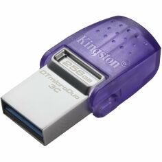 Акція на Накопитель Kingston 256GB USB 3.2 Gen1 + Type-C DT microDuo 3C R200MB/s (DTDUO3CG3/256GB) від MOYO