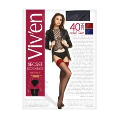 Акція на Панчохи жіночі Viven petty Secret Stockings 40 DEN, чорний/синій, розмір 1/2 від Eva