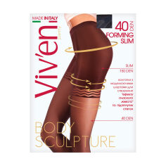 Акція на Колготки жіночі Viv'en petty Forming Slim Body Sculpture з моделювальними шортиками, 40 DEN, бронз, розмір 2 від Eva