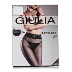 Акція на Класичні колготки жіночі Giulia Impresso з мереживним поясом, 20 DEN, Nero, розмір 2 від Eva