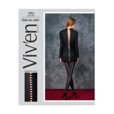 Акція на Фантазійні колготки жіночі Viv'en petty Vista 60 DEN, чорні, розмір 3 від Eva