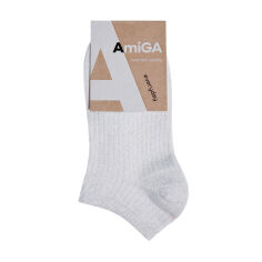 Акція на Шкарпетки жіночі AmiGА укорочені, люрексом, бежеві, розмір 23-25 від Eva
