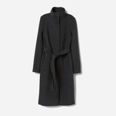 Акция на Пальто осіннє довге жіноче H&M XAZ180327VDSC 46 Темно-сіре от Rozetka