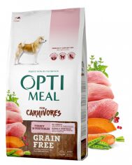 Акция на Сухий корм Optimeal Adult Dogs Grain Free Turkey & Vegetables для собак усіх порід з індичкою та овочами 10 кг (4820083905896) от Y.UA