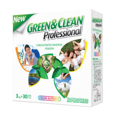 Акція на Пральний порошок Green&Clean Professional для кольорового одягу, 30 циклів прання, 3 кг від Eva