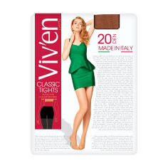 Акція на Колготки жіночі Viv'en petty Classic Tights класичні, з шортиками, 20 DEN, натуральний, розмір 3 від Eva