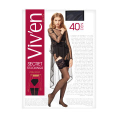Акція на Панчохи жіночі Viv'en petty Secret Stockings, 40 DEN, чорний, розмір 1/2 від Eva