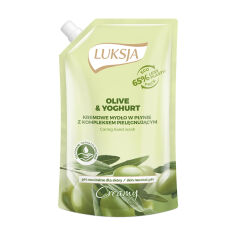 Акція на Рідке крем-мило Luksja Creamy Olive&Yogurt Soap Йогурт та оливкова олія, 400 мл (дойпак) від Eva