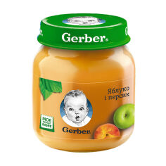 Акція на Дитяче фруктове пюре Gerber Яблуко та персик, з 6 місяців, 130 г від Eva