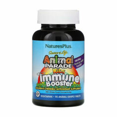 Акція на Мультивітаміни для дітей NaturesPlus Animal Parade Kids Immune Booster зі смаком тропічних ягід, 90 жувальних таблеток від Eva