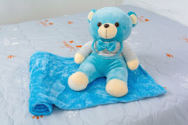 Акція на Детский набор 1052 Bear Blue плед и игрушка-подушка Mirson від Podushka