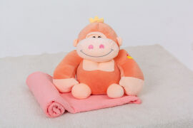 Акція на Детский набор 1071 Monkey Peach плед и игрушка-подушка Mirson від Podushka