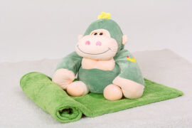 Акція на Детский набор 1070 Monkey Green плед и игрушка-подушка Mirson від Podushka