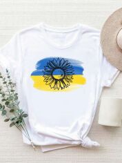 Акція на Футболка жіноча Love&Live Patriotic sunflower-2 LLP01634 XL Бiла від Rozetka