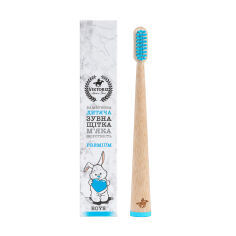 Акція на Дитяча бамбукова зубна щітка Viktoriz Premium Boys для хлопчиків, м'якої жорсткості, 1 шт від Eva