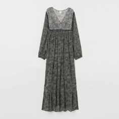 Акція на Сукня довга осіння жіноча H&M 7842740sm 36 Чорна з білим від Rozetka
