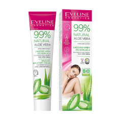 Акция на Крем для депіляції Eveline Cosmetics 99% Natural Aloe Vera для чутливої шкіри рук, ніг та бікіні, 125 мл от Eva