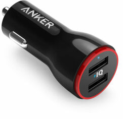 Акция на Anker Usb Car Charger PowerDrive 2 24W 2xUSB V3 Black (A2310G11) от Y.UA