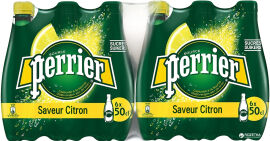 Акція на Упаковка мінеральної газованої води з лимоном Perrier 0.5 л х 24 пляшки від Rozetka