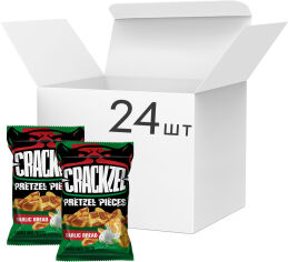 Акція на Упаковка кренделів шматочками Crackzel Garlic Bread зі смаком часнику 65 г х 24 шт (1.56 кг) від Rozetka