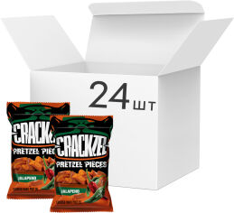 Акція на Упаковка кренделів шматочками Crackzel Jalapeno зі смаком халапеньо 65 г х 24 шт від Rozetka