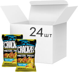 Акція на Упаковка кренделів шматочками Crackzel Sweet Corn зі смаком солодкої кукурудзи 65 г х 24 шт від Rozetka