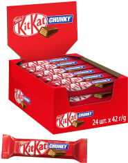 Акція на Упаковка батончиків NESTLE KITKAT Chunky в молочному шоколаді 24 шт х 40 г від Rozetka