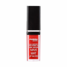 Акція на Матовий блиск для губ Pudra Cosmetics Maxi Matt Long Lasting Lip Gloss з протеїнами шовку та провітаміном B5, 14, 7 мл від Eva