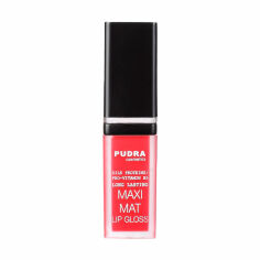 Акція на Матовий блиск для губ Pudra Cosmetics Maxi Matt Long Lasting Lip Gloss з протеїнами шовку та провітаміном B5, 02, 7 мл від Eva