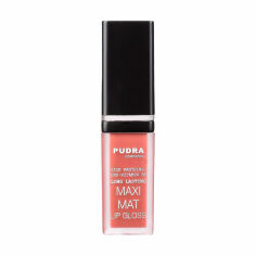 Акція на Матовий блиск для губ Pudra Cosmetics Maxi Matt Long Lasting Lip Gloss з протеїнами шовку та провітаміном B5, 06, 7 мл від Eva